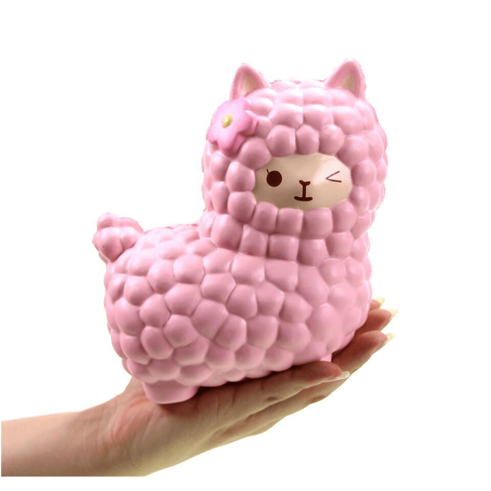 Vlampo Squishy Alpaca 17X13X8Cm Licensed Slow Rising Original Packaging Collection Gift Decor Toy