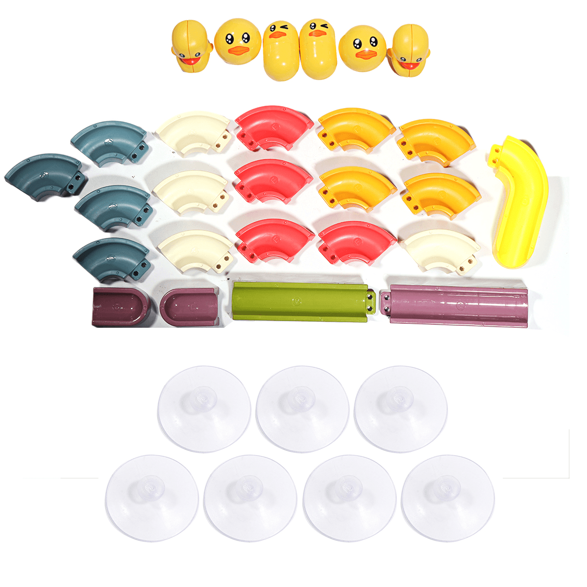 Rich Color Baby Bathroom Duck Play Water Track Slideway Game DIY Assembly Puzzle Early Education Set Toy for Kids Gift