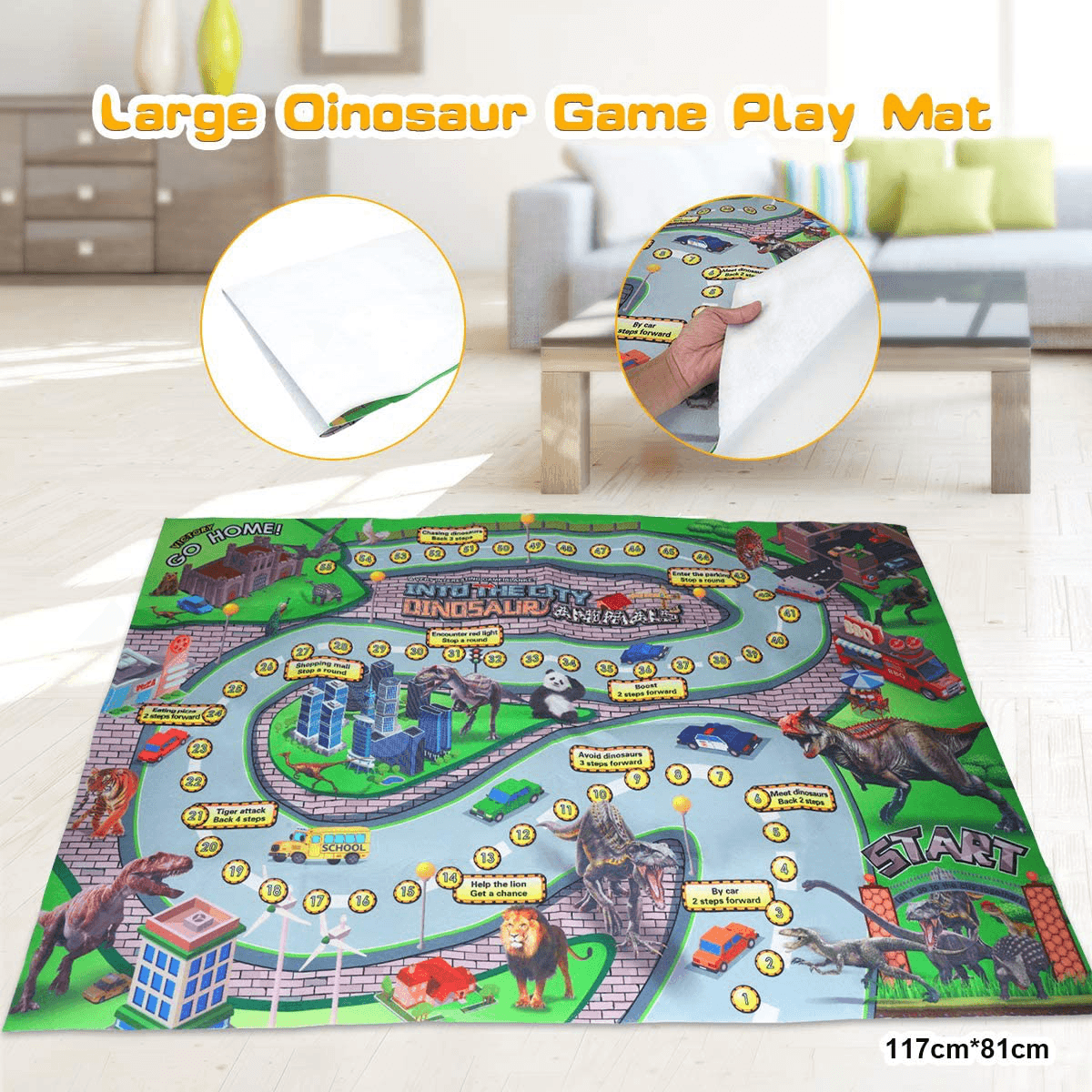 Dinosaurier-Spielzeug, Dinosaurier-Figuren mit Aktivitätswelt, Spielmatte und Bäumen, pädagogisch realistisches Dinosaurier-Spielset zum Erstellen einer Dino-Welt, einschließlich Triceratops, Velociraptor, für Kinder, Jungen und Mädchen