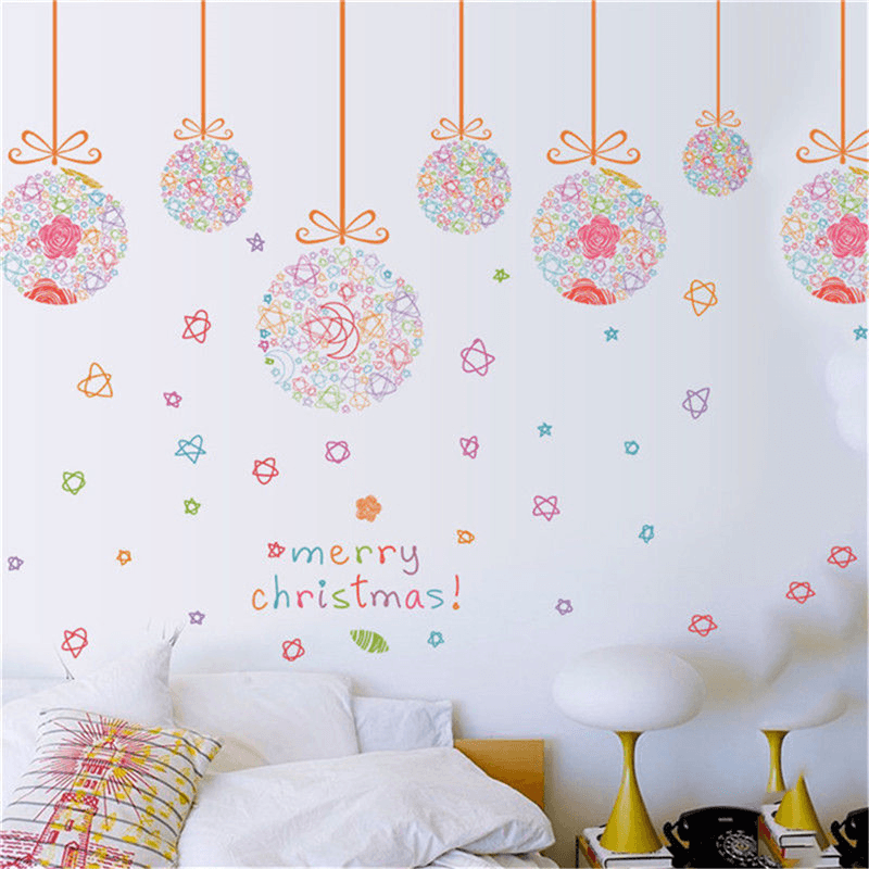 Christmas Party Home Decoration Removeable Wall Stickers Toys Oranment for Kids Children Props