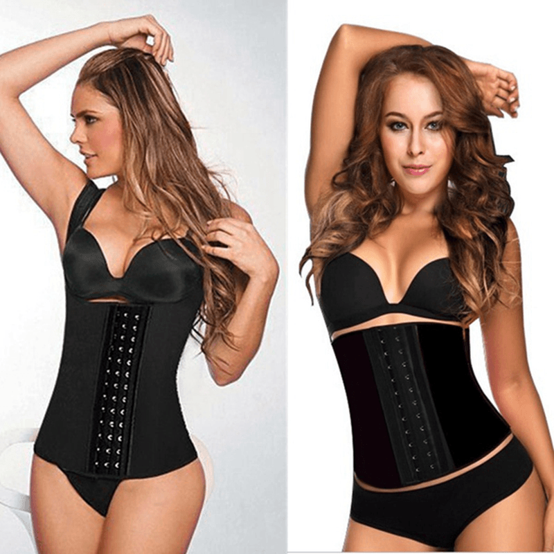 Bone Latex Rubber Waist Trainer Body Shaping Shaper Cincher Corset Underbust Slimming Belt