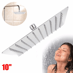 10 Inch 25*25Cm Square Top Spray Shower High Pressure 304 Stainless Steel Shower Head