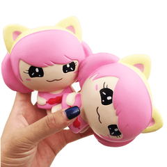 Squishyfun Pink Little Girl Squishy Hanging Decoration 12CM Cute Doll Gift Collection Packaging