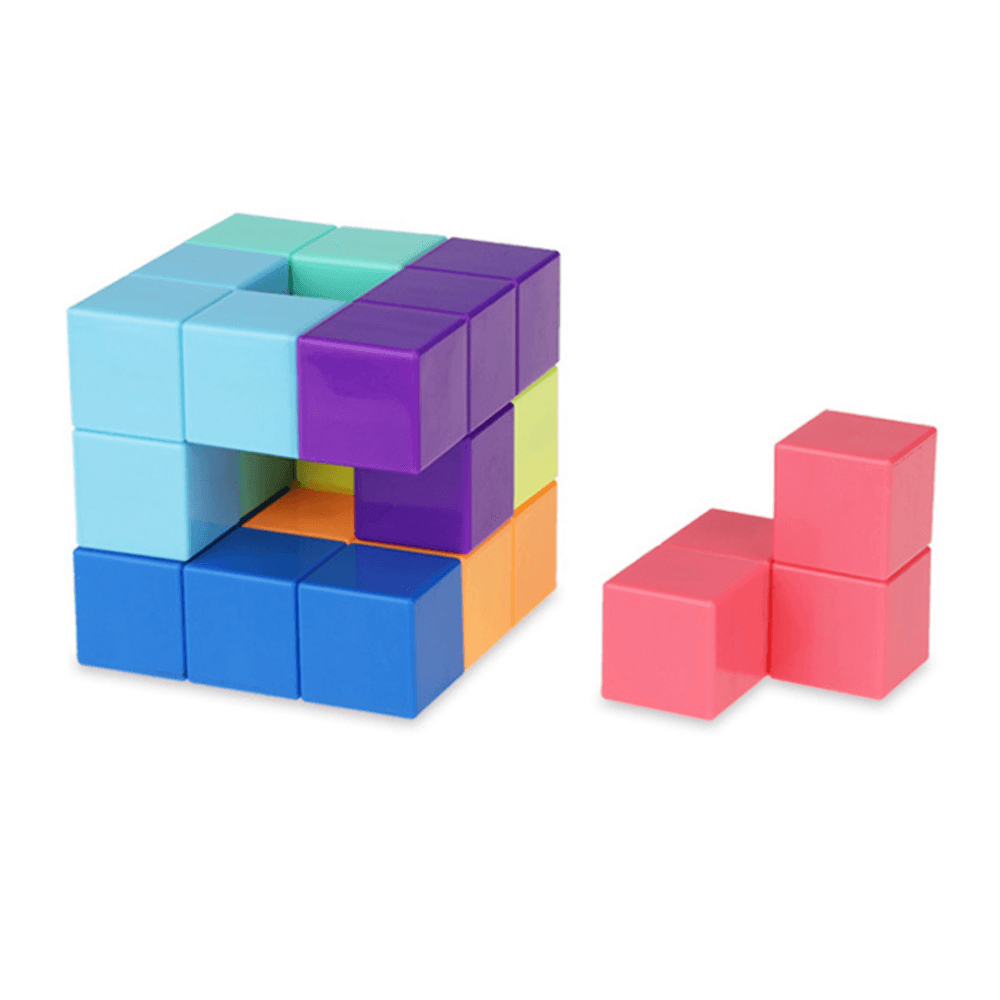 Cube Luban Cube Bloques de construcción magnéticos Tetris Inteligencia tridimensional Juguetes educativos para niños