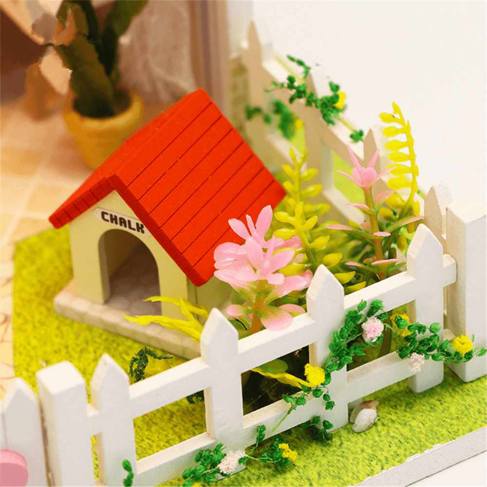 DIY zusammengebautes Cottage Love of Cherry Tree Puppenhaus Kinderspielzeug