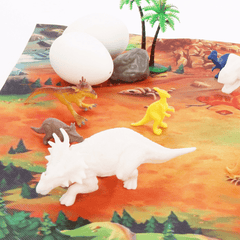 38Pcs Jungle Wildlife Animal Diecast Dinosaur Model Puzzle Drawing Early Education Set Toy for Kids Gift