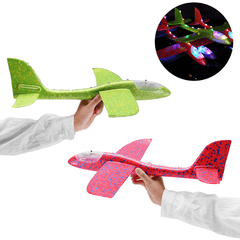 48Cm 19'' Hand Launch Throwing Aircraft Airplane DIY Inertial EPP Plane Toy with LED Light