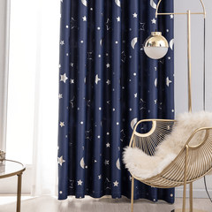 Polyester Window Curtains Moon Star Kids Child Bedroom Window Door Curtains for Living Room Home Decor