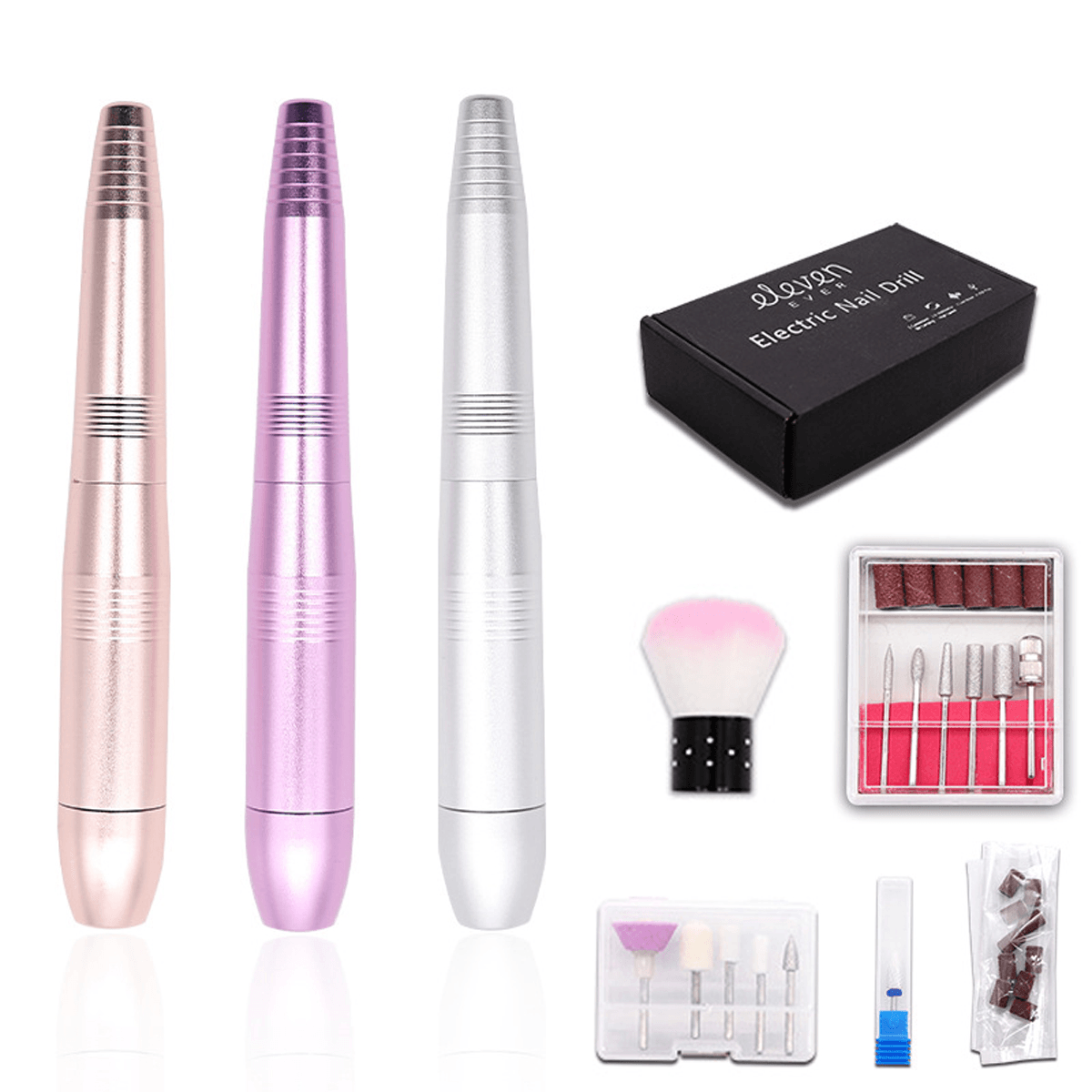 Pink / Gold / Silver Electric Mini Polishing Pen with Ceramic Head Pen-Type Peeling and Removing Nail Polishing Machine