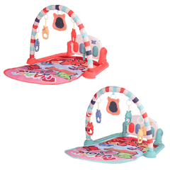 76*56*43CM 2 in 1 Multi-Functional Baby Gym with Play Mat Keyboard Soft Light Rattle Toys for Baby Gift