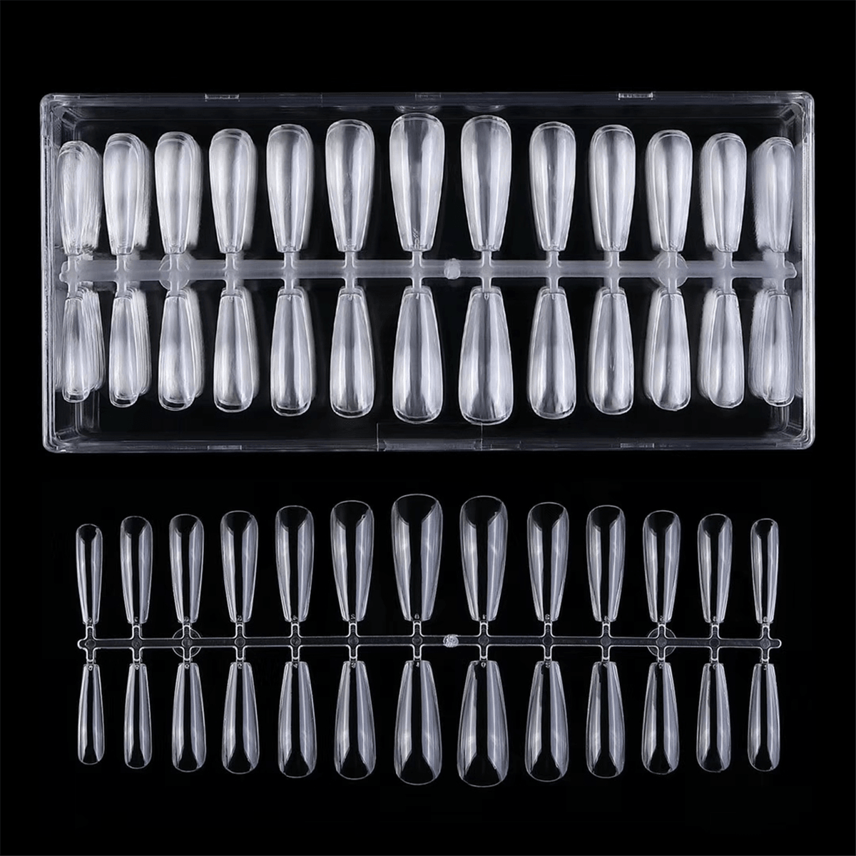 520Pcs Trapezoid Nail Mold Nail Folds Full Nail Patch Nail Tips