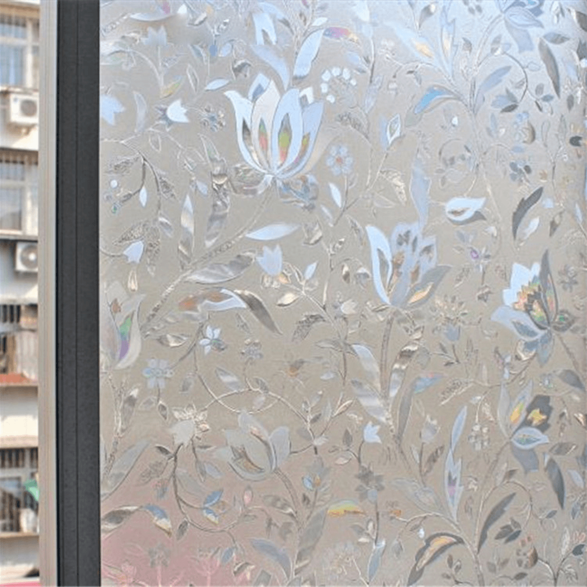 100Cm Anti-Uv Tulip Window Film Frosted Window Sticker Privacy Office Home Decoration