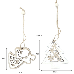 2Pcs Natürliche Holz Weihnachtsbaum Anhänger Hängende Ornamente Handwerk Geschenke Weihnachten Neue Jahr Party Dekor Hause Dekoration