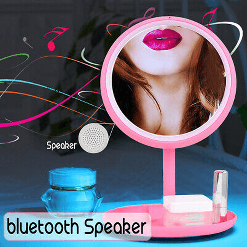 Makeup Cosmetic Mirrors Rotatable 10X Magnifying LED Music Touch