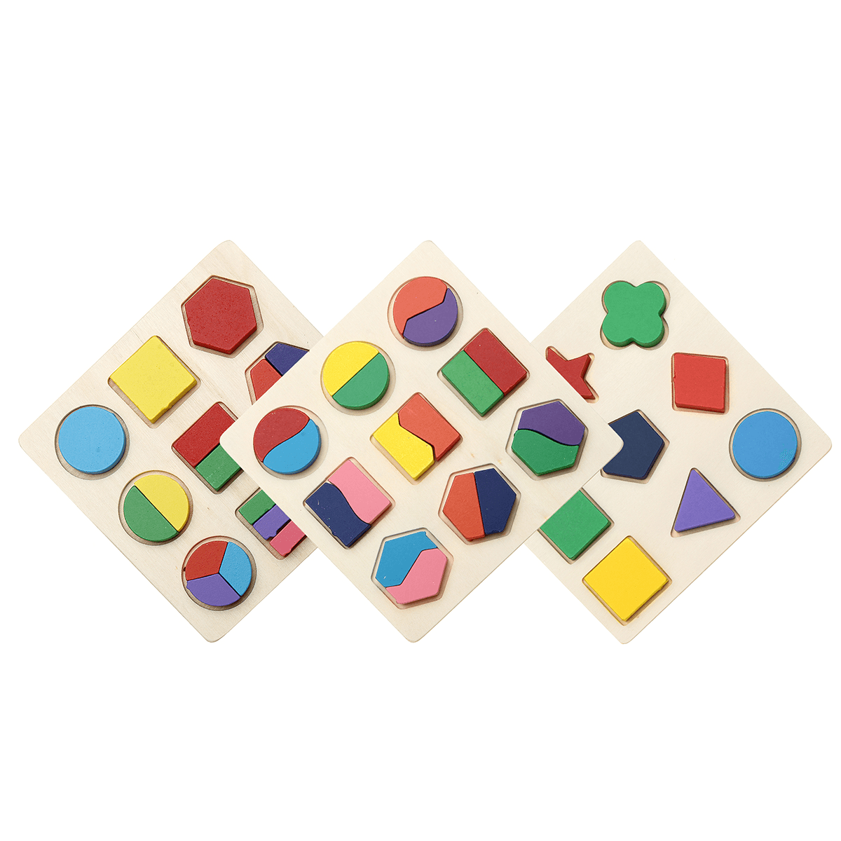 Early Education Children Jigsaw Puzzle Toy Wooden Geometric Board Cognitive Matching Board