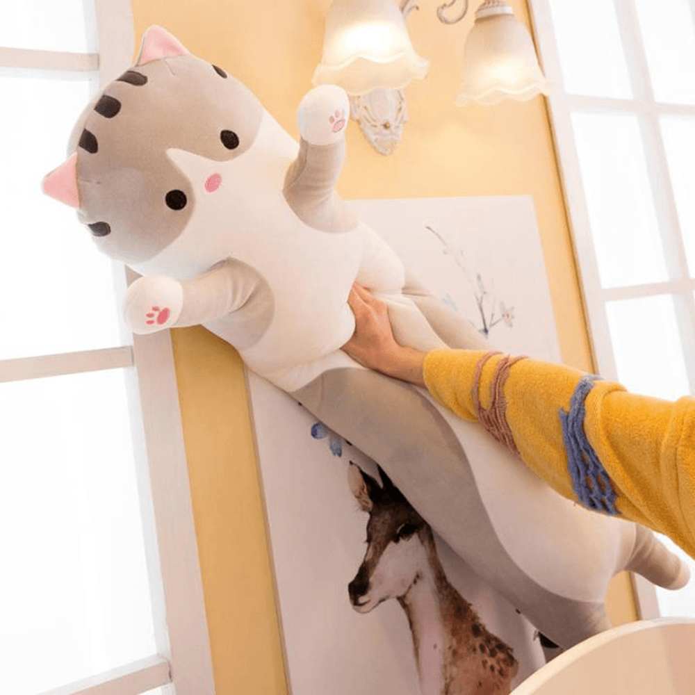 110/130Cm Cute Plush Cat Doll Soft Stuffed Pillow Doll Toy for Kids