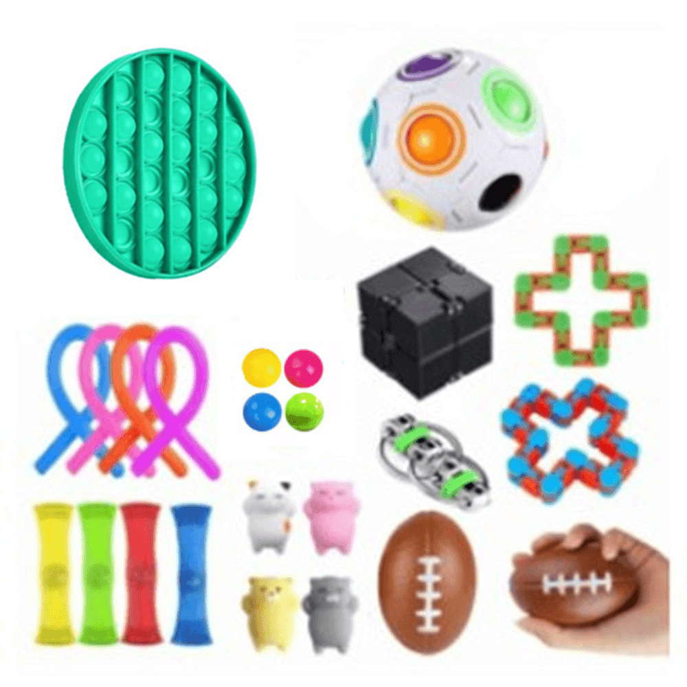 DIY Fidget Toys Set Squeeze Dice Drawstring Magic Cube Stress Relief and Anti-Anxiety Toys for Kids and Adults