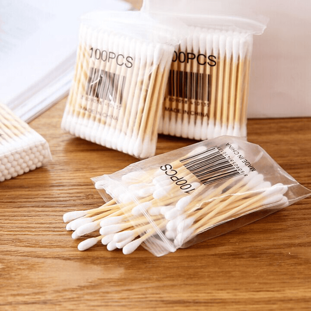 100Pcs Soft Clean Cotton Swab Women Wood Stick Beauty Stick Makeup Cotton Buds Tip for Nose Ears Cleaning Care Tool