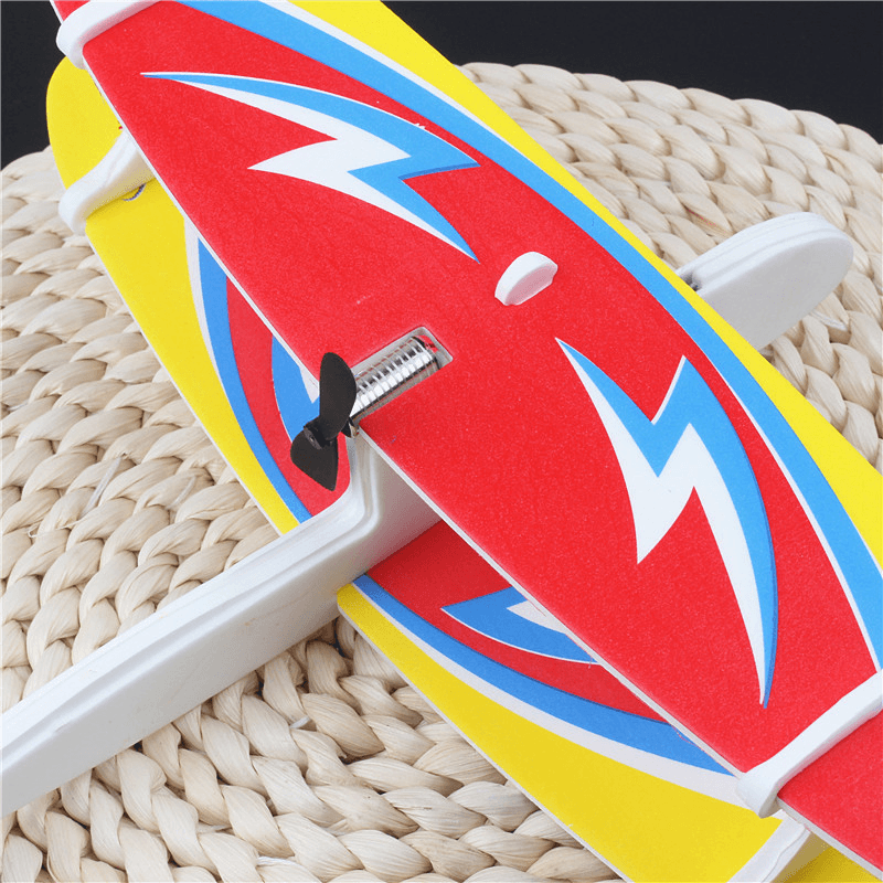 Electric DIY Assembly Foam Hand Throw Airplane Model USB Rechargeable Slewing Airplane Outdoor Toy for Kids Gift