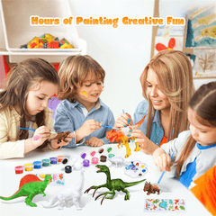 Pickwoo Dinosaur Painting Kit-Paint Your Own Sets Kids Science Arts and Crafts Sets with 12 Color Safe and Non-Toxic, Dinosaur Toys Easter Crafts Gifts Kids Boys & Girls