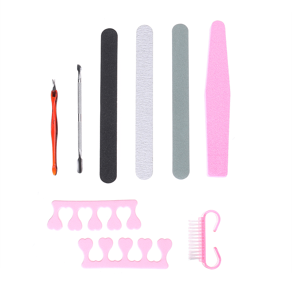 9Pcs Manicure Tool Nail File Dead Skin Fork Polishing Strip Polished Nail Set