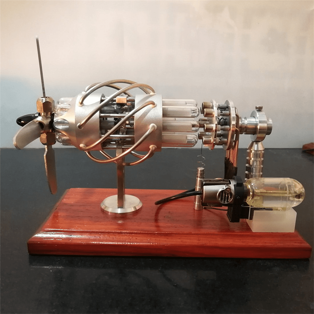 STARPOWER 16-Zylinder-Quarzrohr-Heißluft-Stirlingmotor mit externer Verbrennung, Modell STEM-Motor