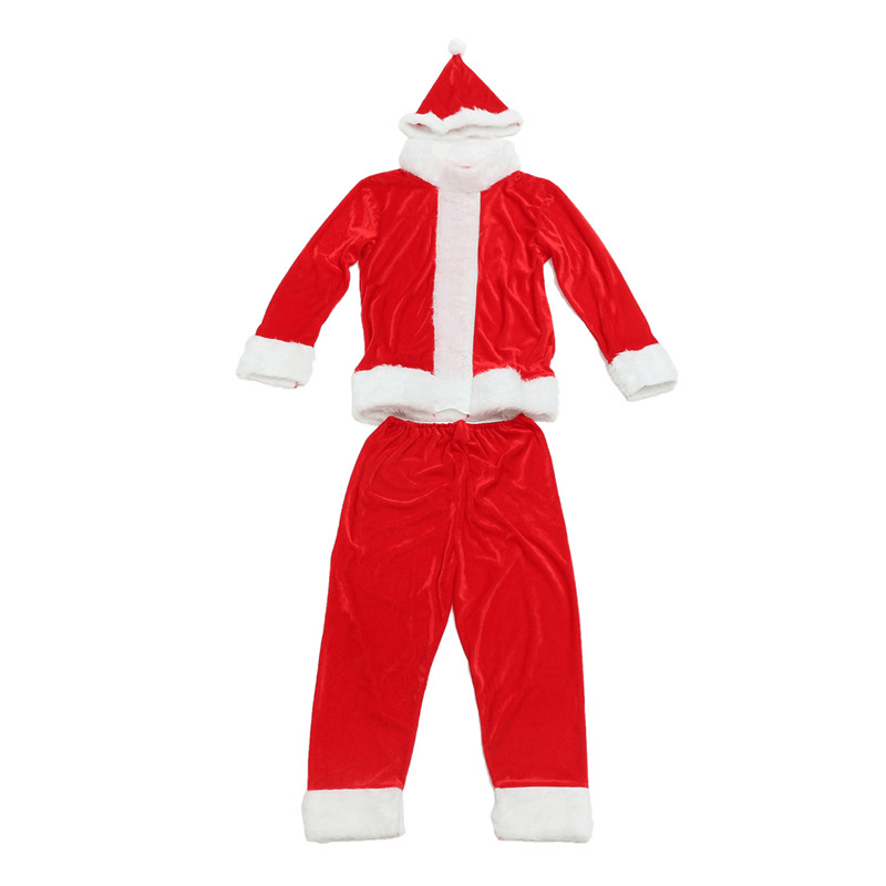 Traje rojo de Papá Noel para hombre, traje de Navidad, tamaño rojo, Cosplay