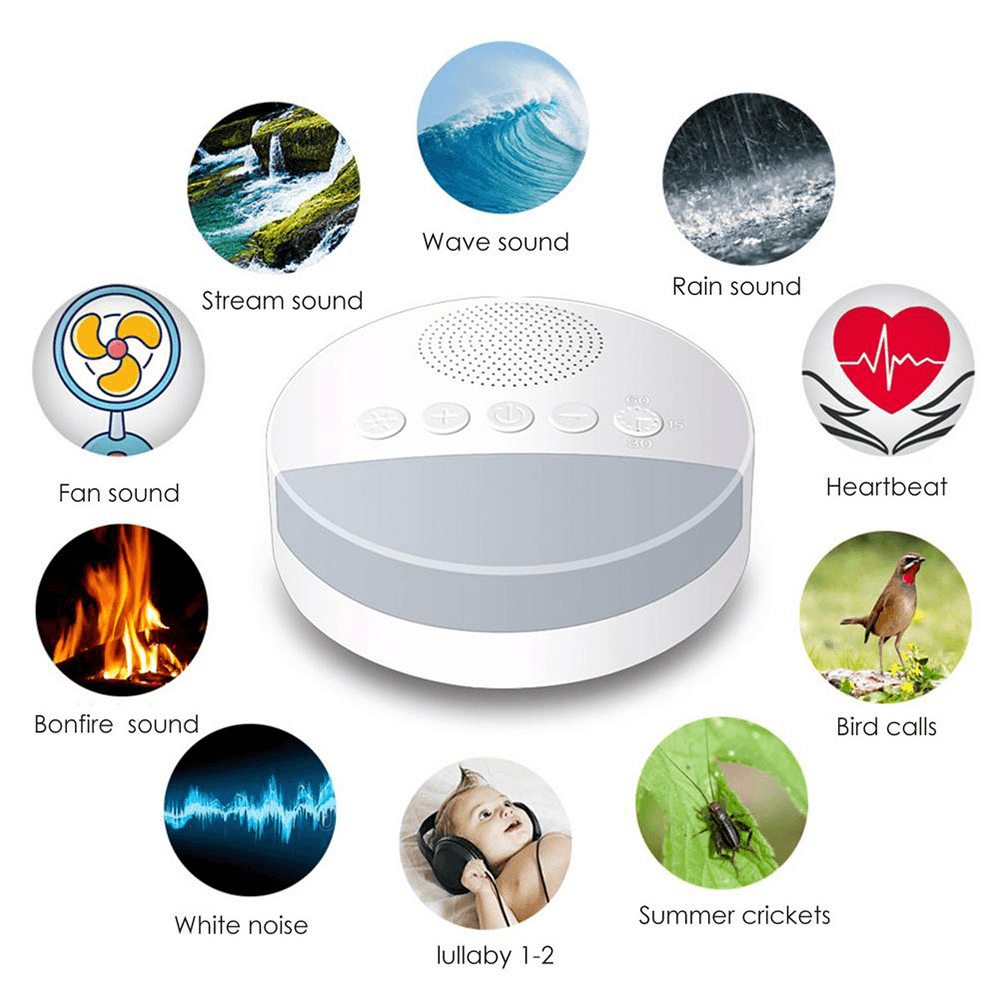 Baby Toy White Noise Machine with Night Light Timer Memory Function for Home Office Baby Travel Portable Sleep Meter Therapy