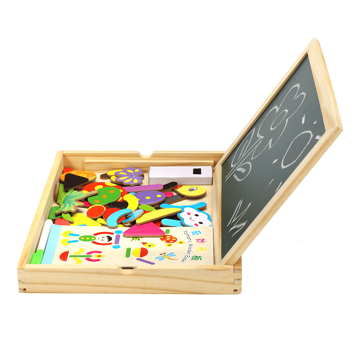 Wooden Magnetic Double-Sided Drawing Board Blocks Children Early Education Toys