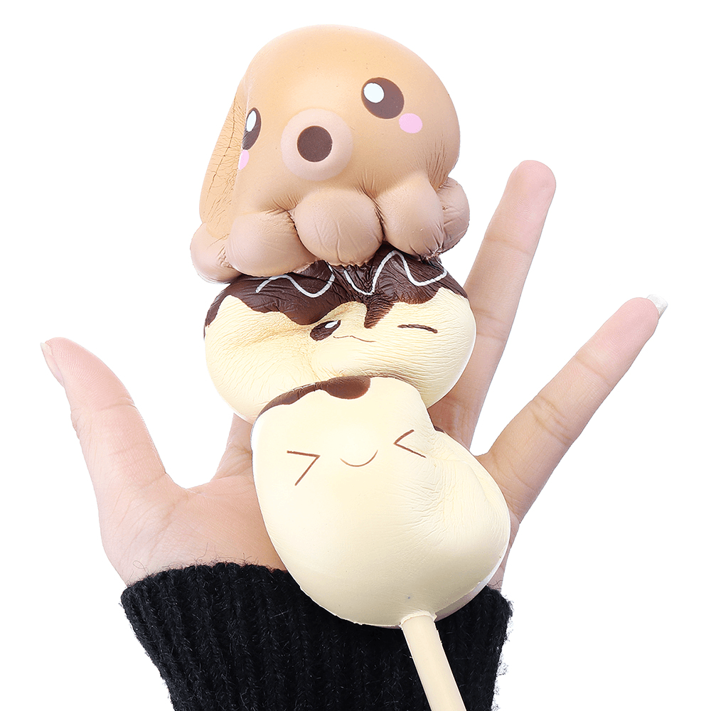 Puni Maru Yummiibear Squishy 8.27'' Dango Takoyaki Octopu Balls Cuttlefish Slow Rising Toy Licensed Tag