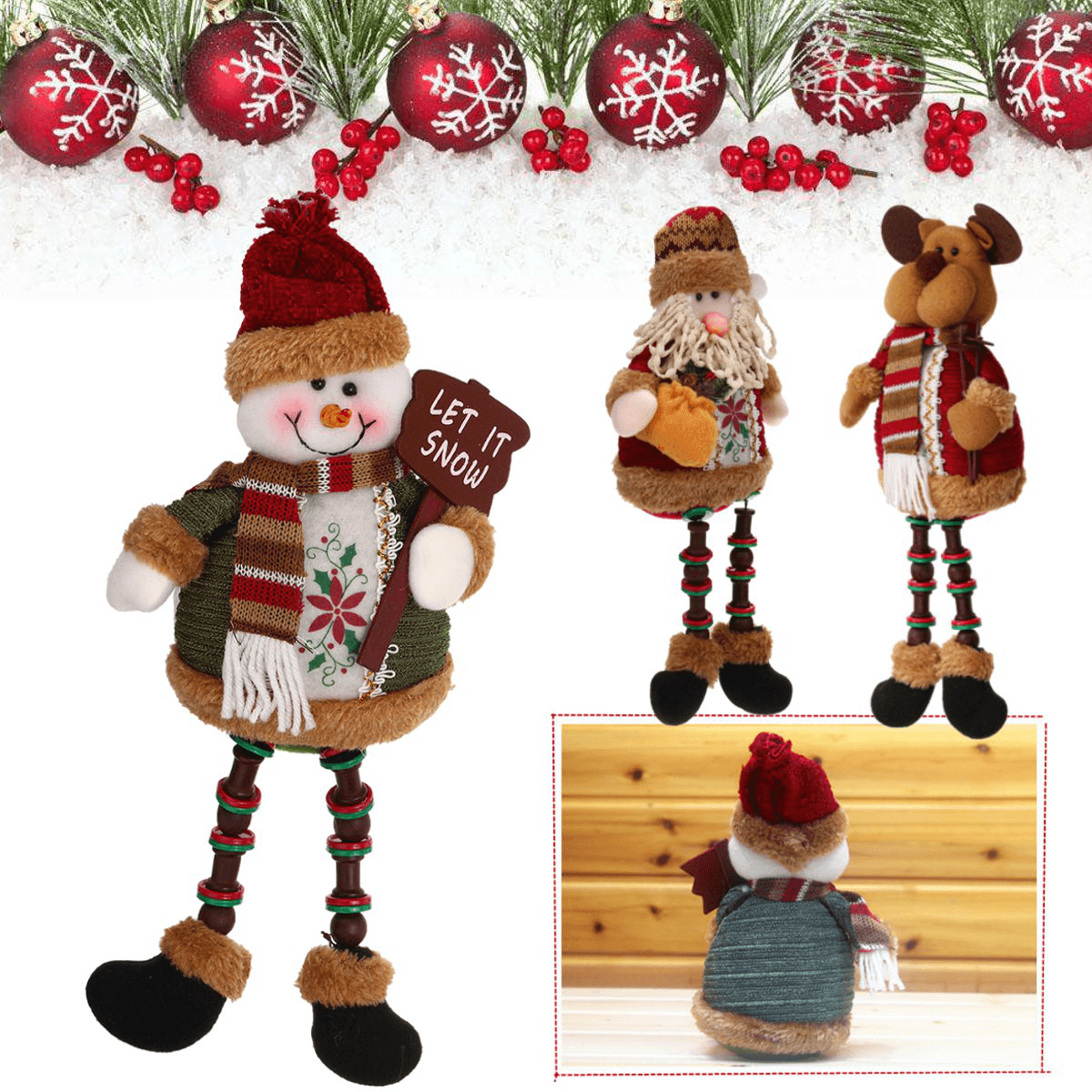 Santa Snowman Reindeer Doll Christmas Decoration Tree Hanging Ornament Gift