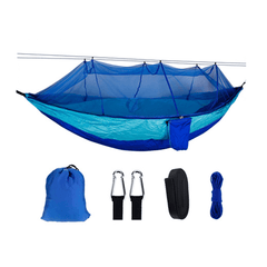 260 x 140 cm, doppeltes Hängemattenbett für Outdoor-Reisen, Camping, mit Moskitonetz-Set