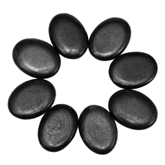 8 Pcs Massage Stone Hot Basalt Set Lot Kit Cold Lava Natural Therapy Rock Spa Manual Massager