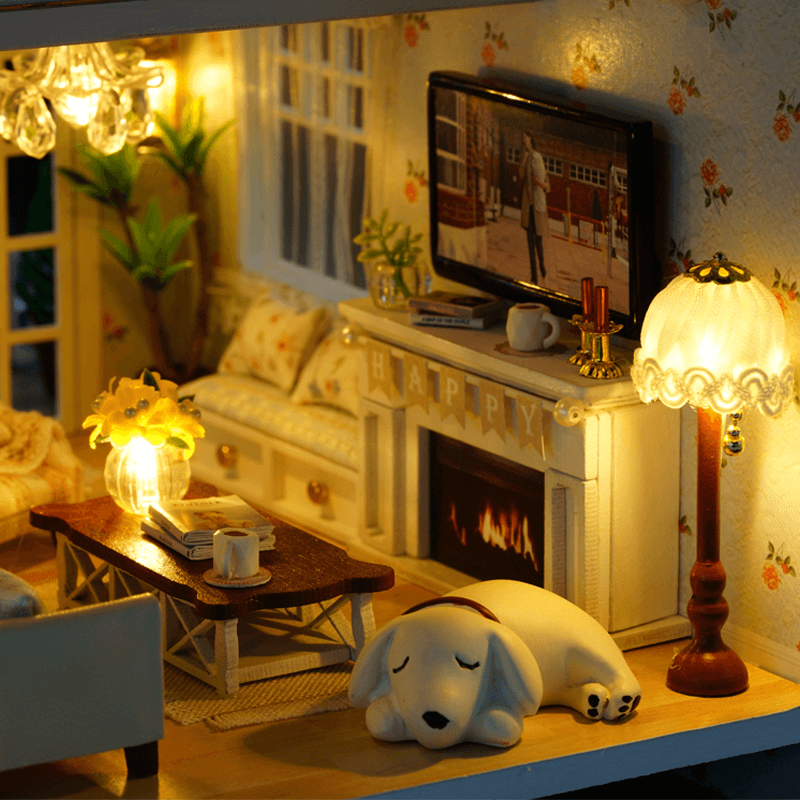 Cuteroom A-035-A Queens Town DIY Dollhouse Miniature Model with Light Music Collection Gift