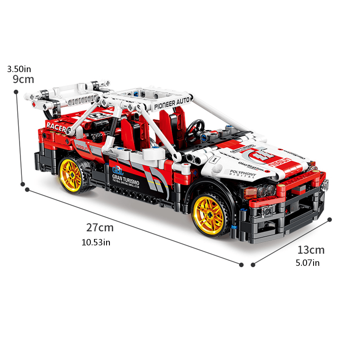 591 Pcs 1:17 KY1020 R32 Ares Mechanical Engineering Car Small Particle DIY Assembled Building Blocks Pull Back Racing Car Model Toy for Birthday Gift