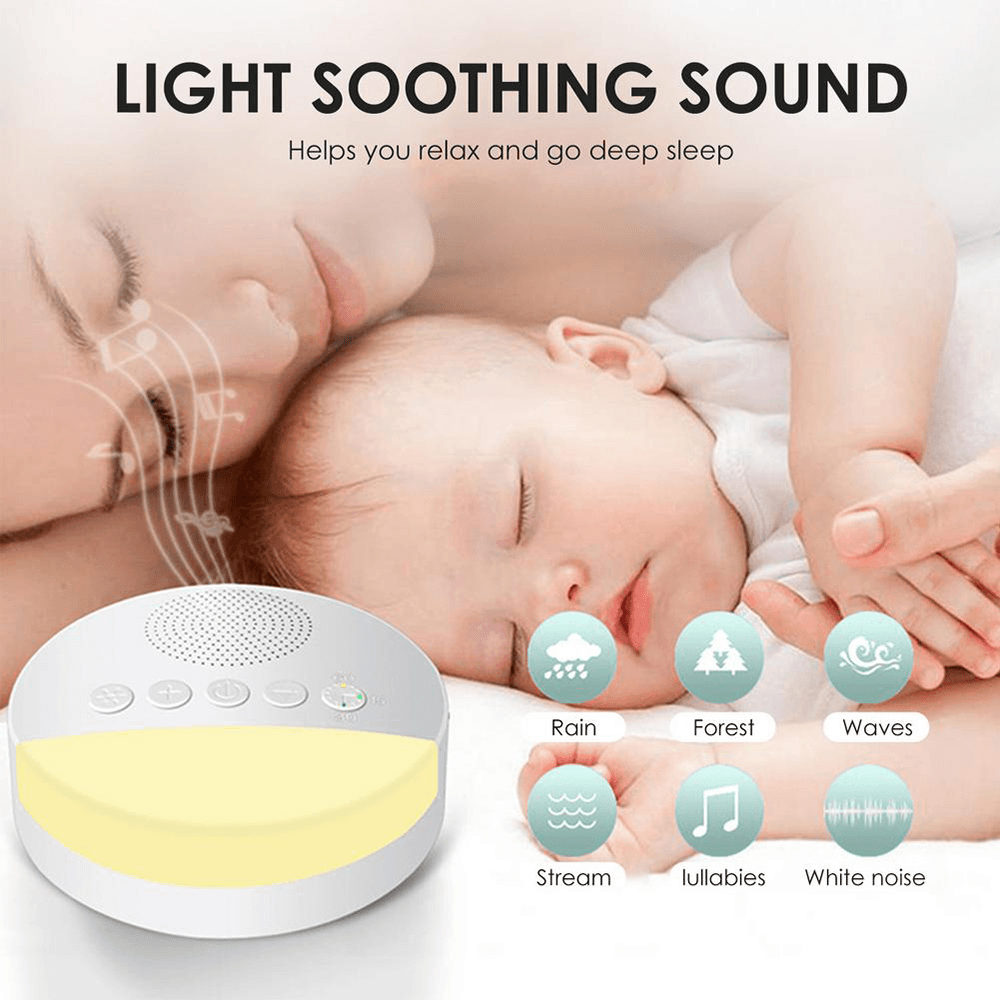 Baby Toy White Noise Machine with Night Light Timer Memory Function for Home Office Baby Travel Portable Sleep Meter Therapy