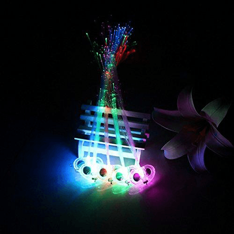 4PCS Flash LED Hair Braid 40CM Decoration Toys Christmas Party Fiber Extension Barrette