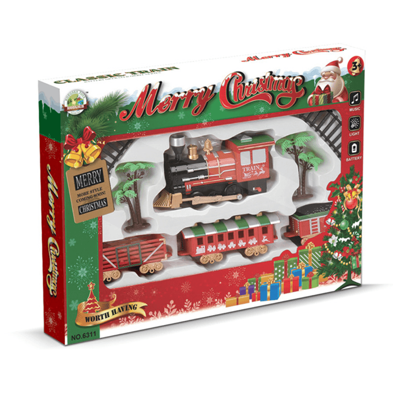 Christmas Train Track Toys Electric Stitching Train Track with Light and Music Effect