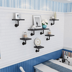 KINGSO 2Pcs Household Wall Mounted Shelf Holders Flange Pipe Pipe Shelf Bracket