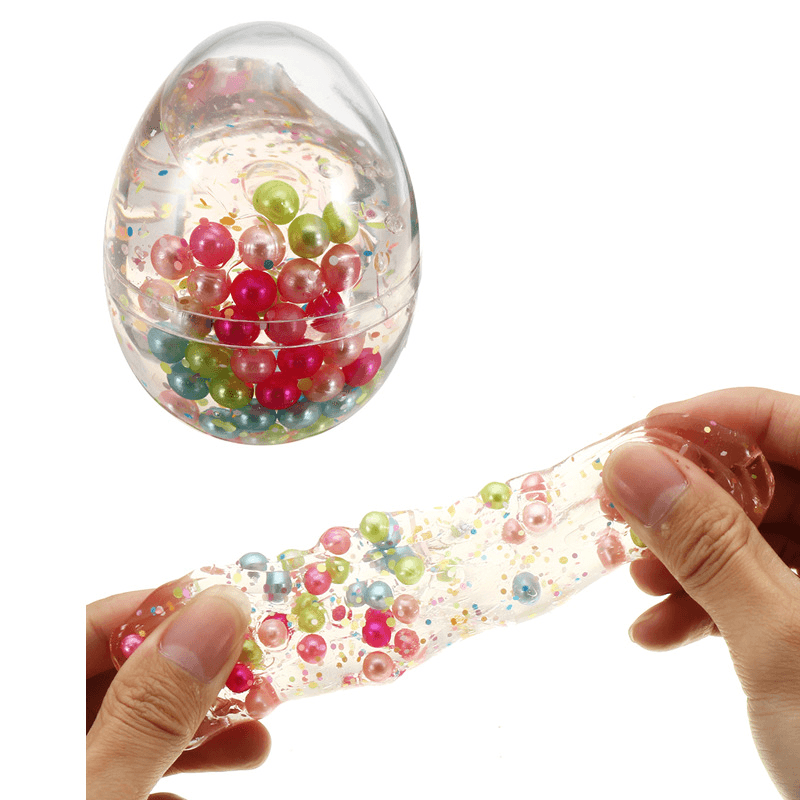 Slime Pearl Ball Simulated Egg Shape Bottle Crystal Mud Collection Stress Reliever Gift Decor Toy