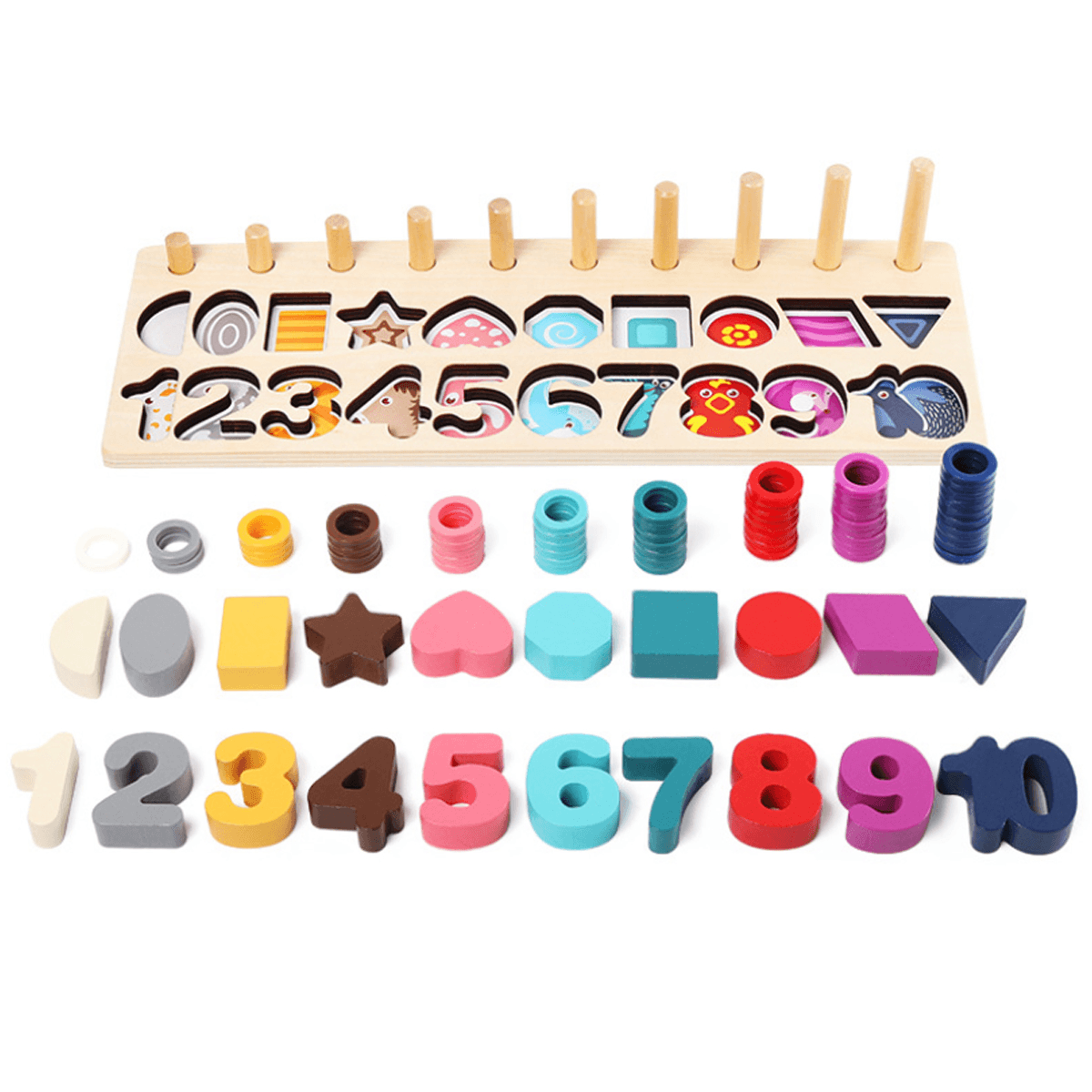 MATH Toy Board/Math Toy Board/Wooden Toys Rings Montessori Math Toys Counting Board Preschool Learning Gift