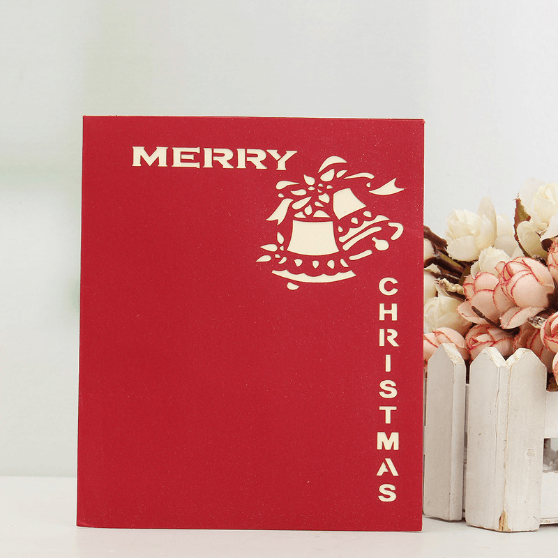 3D Pop up Greeting Card Table Merry Christmas Post Card Gift Craft Paper DIY