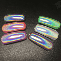 Holographic Laser Nail Art Powder Holo Effect DIY Powders Silver Pigment Hologram Rainbow