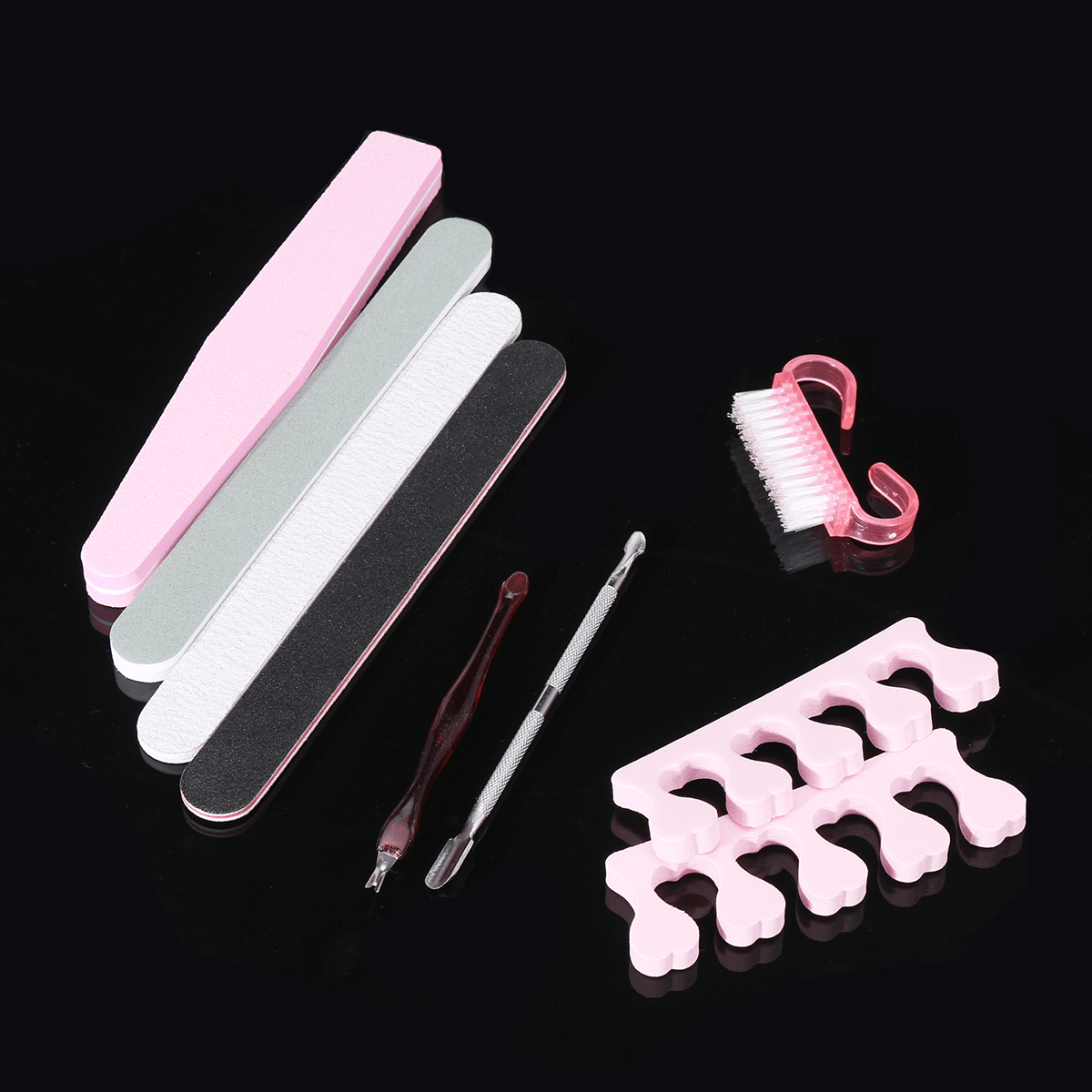 9Pcs Manicure Tool Nail File Dead Skin Fork Polishing Strip Polished Nail Set