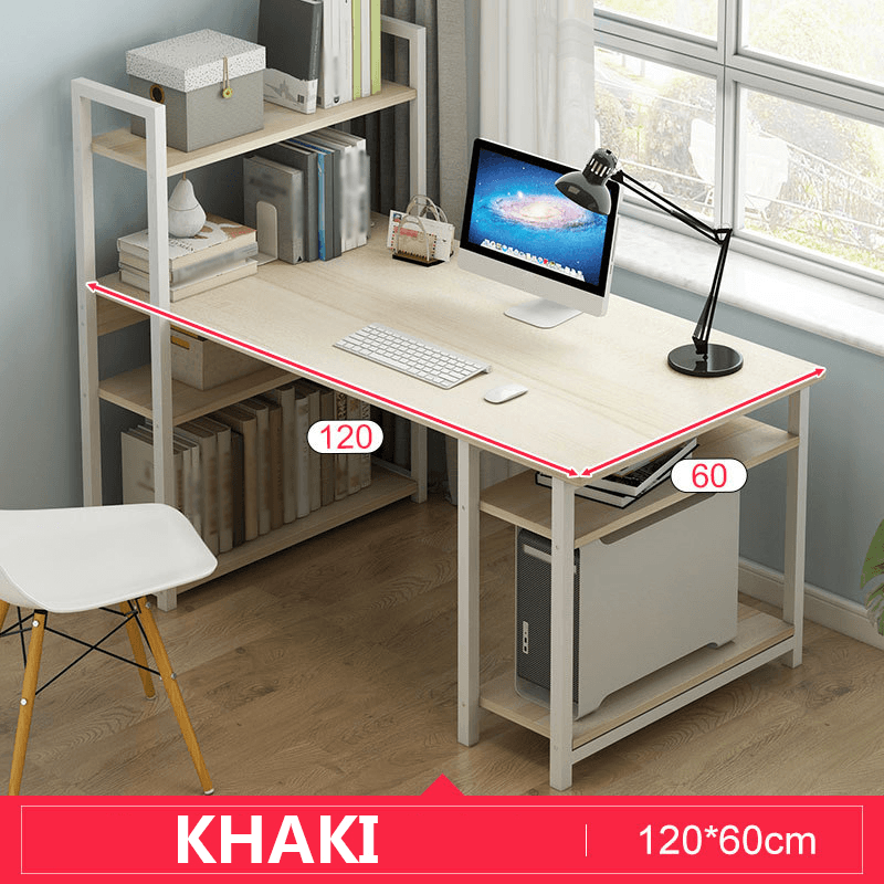 Computer Desktop Desk Simple Desk with Bookshelf Combination One Table Student Simple Home Double Writing Desk for Home Office