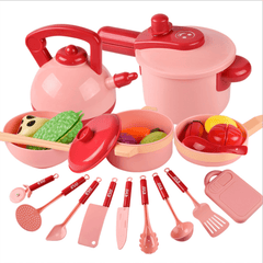 16Pcs Simulation Kitchen Cooking Play Role Playing Set Toys Practical Skills for Children Gift