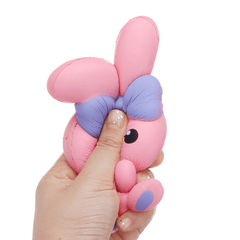 Jumbo Bowknot Rabbit Squishy Slow Rising House Play Toy 8*6*13Cm with Packing Bag