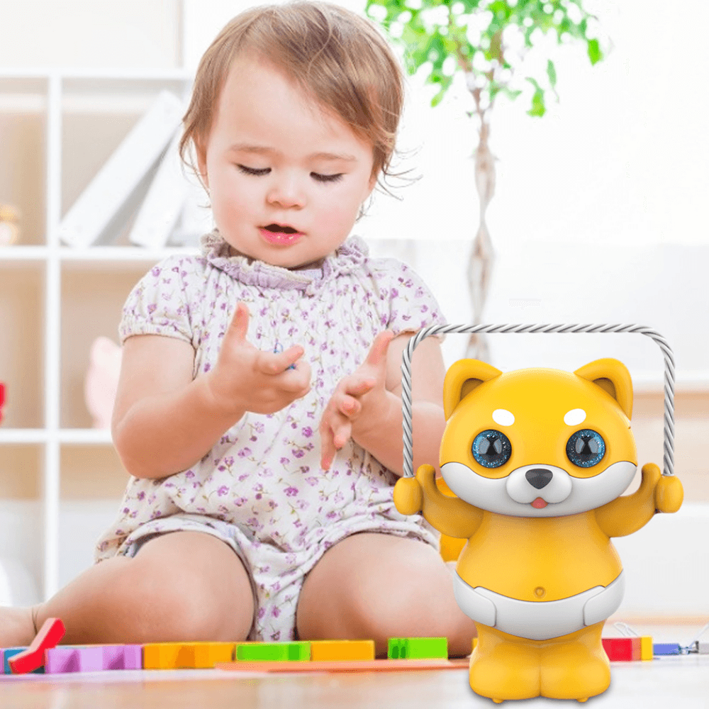 Creative Cute Electric Dancing Pet Clap Your Hands to Wake up Dumping Voice Control Skipping Piggy Dog Puzzle Toy with Lights & Music for Kids Gift