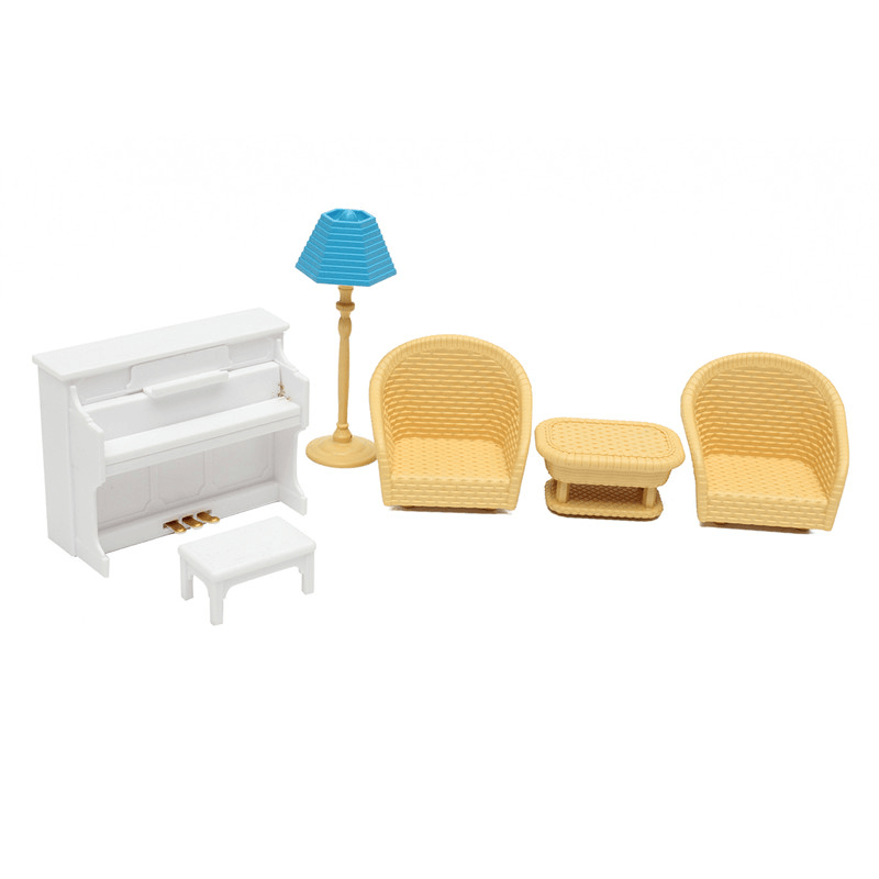 Dollhouse Sofa Piano Table Miniature Furniture Sets for Sylvanian Family Accessories Kids Gift Toys