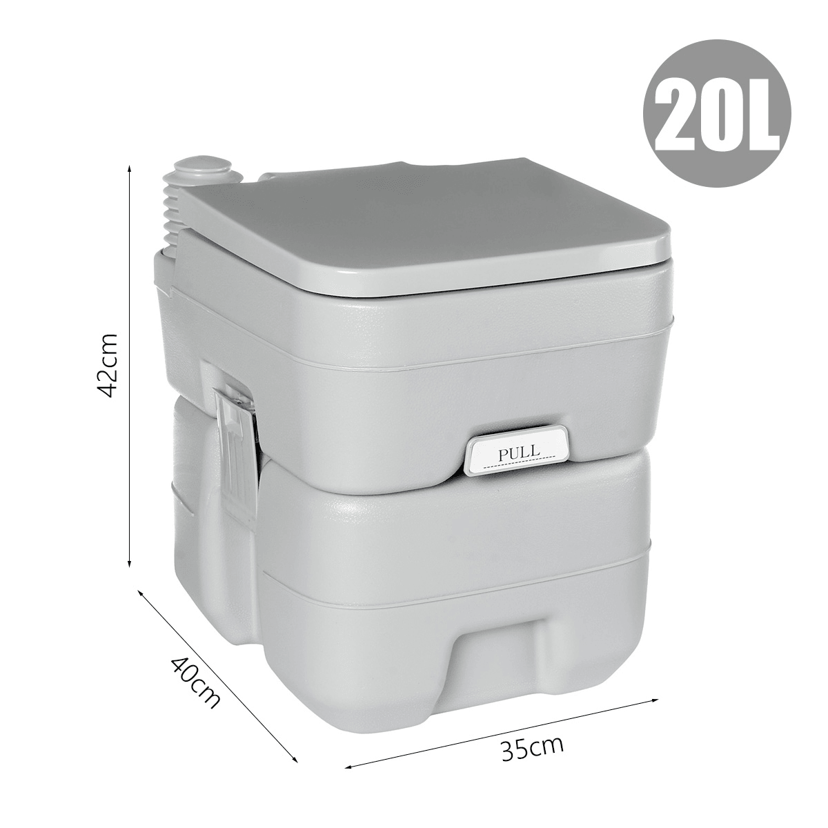 Toilette portatile da 10 l/12 l/20 l per anziani, casa, viaggi, campeggio, toilette, vasino, per interni ed esterni